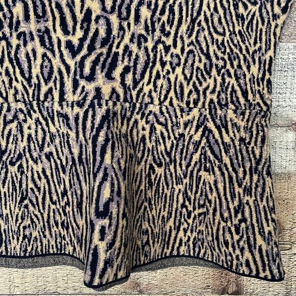 BCBGMAXAZRIA Alonya Leopard Print Peplum Tank Top Camel Combo SZ Medium - Picture 6 of 11